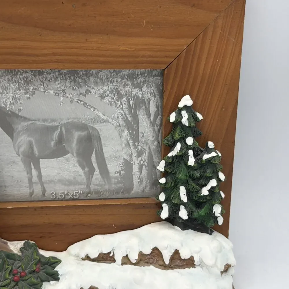 Popular 3.5x 5 3-D Christmas Horse Resin Photo Frame Western Cowboy Tabletop